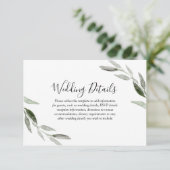 水彩緑葉モダン結婚詳細 出欠カード (スタンド正面)