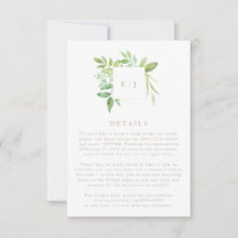 水彩緑葉リース結婚詳細