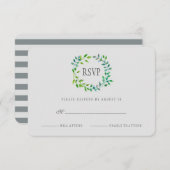 水彩緑葉リース | RSVP (正面/裏面)