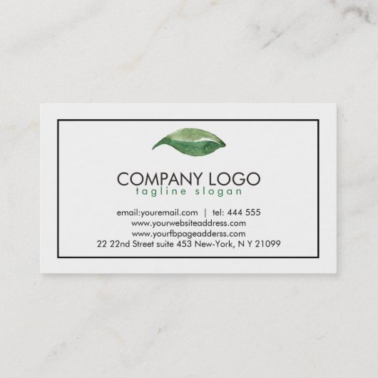 水彩緑葉ロゴ 名刺 (裏面)