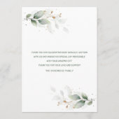 水彩緑葉十字洗礼メニュー メニュー (裏面)