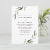 水彩緑葉春緑結婚色 招待状 (スタンド正面)