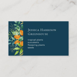 水彩緑葉植物性QRコード 名刺