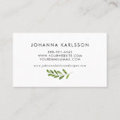 水彩緑葉色枠モダン名刺 名刺 (裏面)