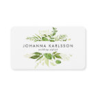 水彩緑葉色枠モダン名刺