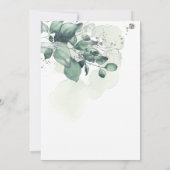 水彩緑葉色植物結婚の 招待状 (裏面)