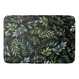 水彩緑葉色 バスマット