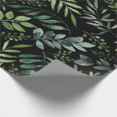 水彩緑葉色 ラッピングペーパー (角)