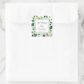 水彩緑葉 |の結婚封筒用シール スクエアシール (バッグ)