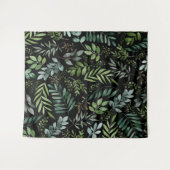 水彩緑葉 タペストリー (正面(横))