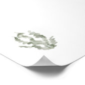 水彩緑藻ヴィンテージプリント ポスター (角)