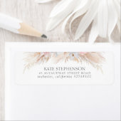 水彩緑豊かなパンパスグラスホワイトラン ラベル (インサイチュ)