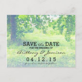 水彩緑豊かな牧草地と木の日付を保存 案内ポストカード (正面)