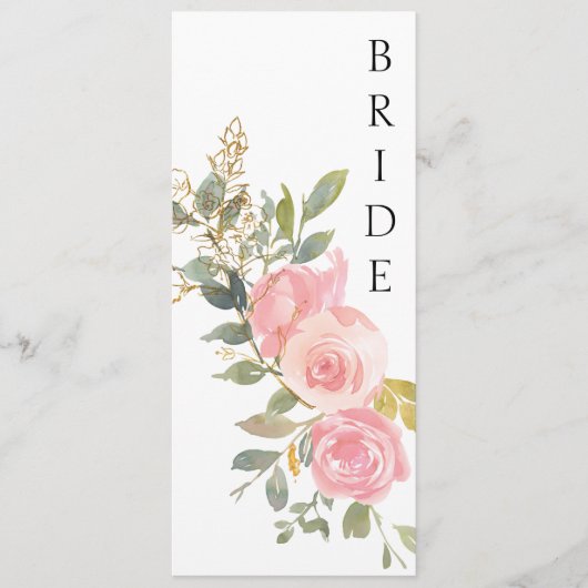 水彩緑豊かな赤面ピンクフローラチェアサイン メニュー