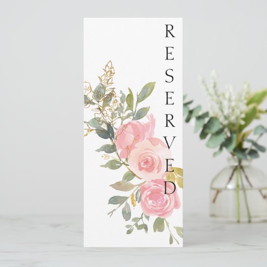 水彩緑豊かな赤面ピンクフローラチェアサイン メニュー (スタンド正面)