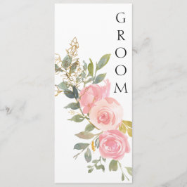 水彩緑豊かな赤面ピンクフローラチェアサイン メニュー