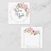 水彩緑豊かな赤面ピンクフローラデイトナイトカード スクエア名刺 (正面/裏面)