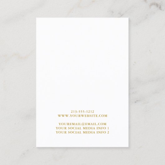 水彩緑金ゴールドイヤリング表示カード 名刺 (裏面)