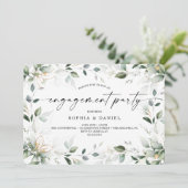水彩緑金ゴールド婚約パーティ 招待状 (スタンド正面)