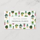 水彩緑鉢植物 名刺 (正面)