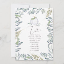 水彩緑離れ色結婚の座席表プラン