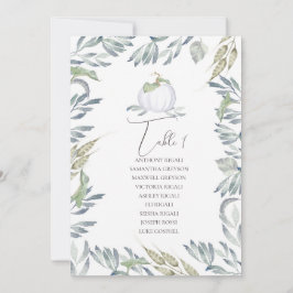 水彩緑離れ色結婚の座席表プラン 招待状