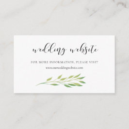 水彩緑離れ色結婚のWebサイトカード エンクロージャーカード