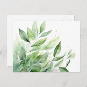水彩緑離れ草エレガント植物学 ポストカード (正面/裏面)