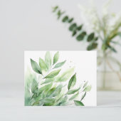 水彩緑離れ草エレガント植物学 ポストカード (スタンド正面)