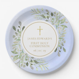 水彩緑青第1聖体拝領 ペーパープレート
