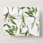 水彩緑青結婚緑 オールインワン招待状 (裏面)