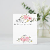 水彩緑青赤面ピンクフローラアドバイスカード (スタンド正面)