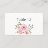 水彩緑青赤面ピンクフローラエスコートカード プレイスカード (裏面)