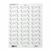 水彩緑 |カスタム差出人住所 ラベル (フルシート)