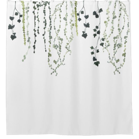 水彩緑 シャワーカーテン (正面)