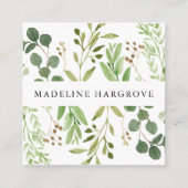水彩緑 | スクエア名刺 (正面)