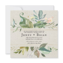 水彩緑 |ピンクフローラスクエア結婚ズ