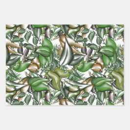 水彩緑 ラッピングペーパーシート