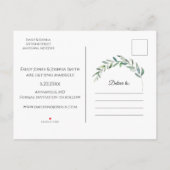 水彩緑 |写真の日付の保存 案内ポストカード (裏面)