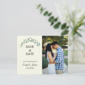 水彩緑 |写真の日付の保存 案内ポストカード (スタンド正面)