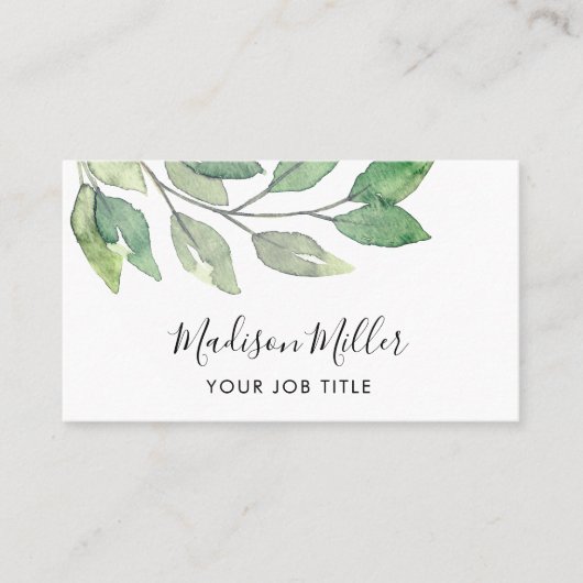 水彩緑 名刺 (正面)