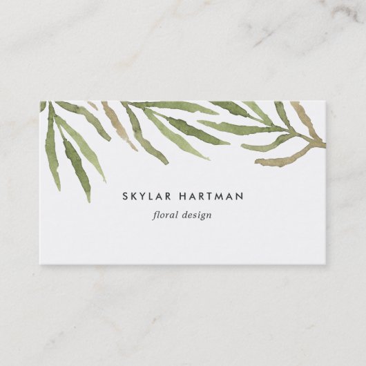 水彩緑 名刺 (正面)