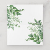 水彩緑、手書きカジュアルタイポグラフィ プレイスカード (内部開封)