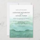 水彩緑|結婚式招待状 招待状 (正面)