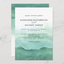 水彩緑|結婚式招待状