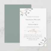 水彩緑 | 結婚s 招待状 (正面/裏面)