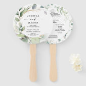 水彩緑(金ゴールド円結婚付) ハンドファン (正面&裏面)