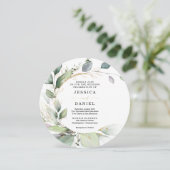 水彩緑(金ゴールド円結婚付) 招待状 (スタンド正面)