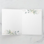 水彩緑&金ゴールド葉ありがとう サンキューカード (内部)