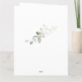 水彩緑&金ゴールド葉ありがとう サンキューカード (裏面)